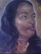 Paramansa Yogananda - Divinità Orientale Tecnica: Misto Materico Pigmentato su Legno