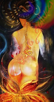 Titolo: Kundalini - Dimensione cm 80x40 su legno Tecnica misto meterico pigmentato