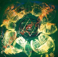 Titolo: Illeso - Dimensione cm 50x50 su legno Tecnica misto meterico Pigmentato